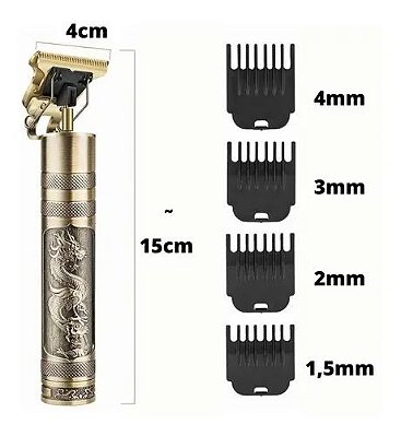 Máquina Perfect Barber Profissional Dragão Acabamento Barba