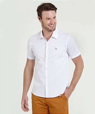 Camisa Masculina Slim Fit Manga Curta