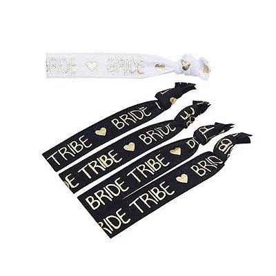 Kit Pulseiras - 1 Pulseira Bride Branca e 4 Pulseiras Team Brise Preta