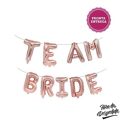 Banner de Balões Team Bride Rose Gold