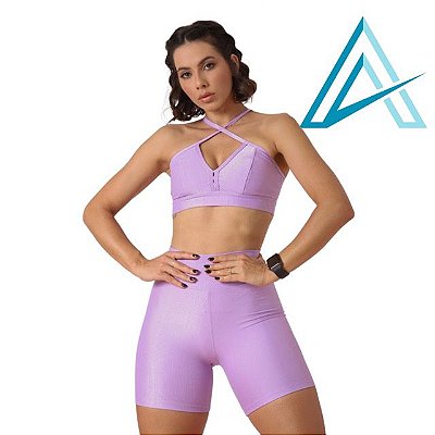 Conjunto Use Aptitude Choices Wonder Top Alcinha Short Lilás