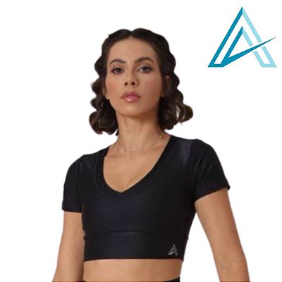 Cropped Use Aptitude Choices Wonder Mangas Preto