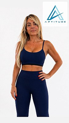 Conjunto Use Aptitude Limited Wonder Top Alcinha Calça Azul Marinho com elástico preto