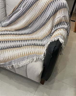 Manta chevron caramelo e marrom