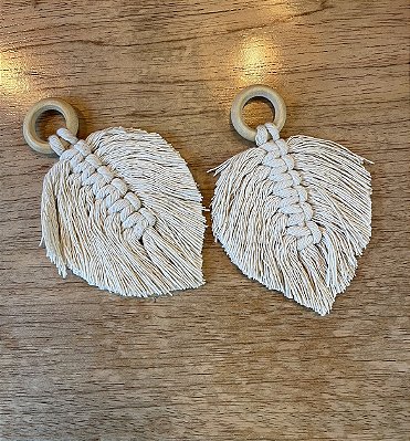 Dupla de Porta guardanapo de Macrame off white