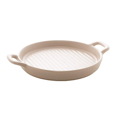 Travessa de Porcelana Redonda com Alça Nórdica Cinza Matt 20 cm - Bon Gourmet