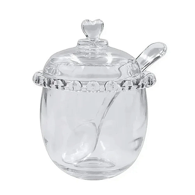 Açucareiro de Cristal com Borda de Coração  250 ml