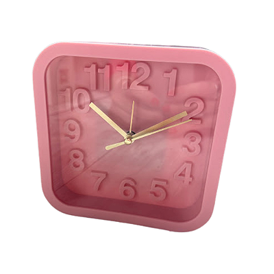 Relógio Quadrado Rosa 15 cm