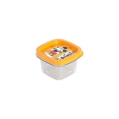 Pote de Plástico Quadrado com Tampa Mickey 200 ml