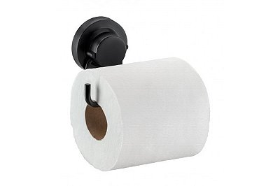 Suporte para Papel Higiênico com Ventosa Preto Fosco