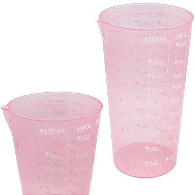 Copo Medidor Rosa Com Bico 570 ML