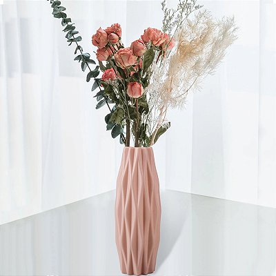 Vaso Decorativo de Plástico Rosa