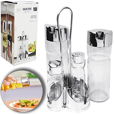 Galheteiro 5 Peças de Vidro