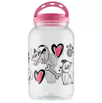 Pote de Plástico Dog Rosa 3600 ml