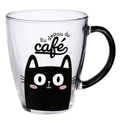 Caneca de Vidro Gatinho Depois do Café