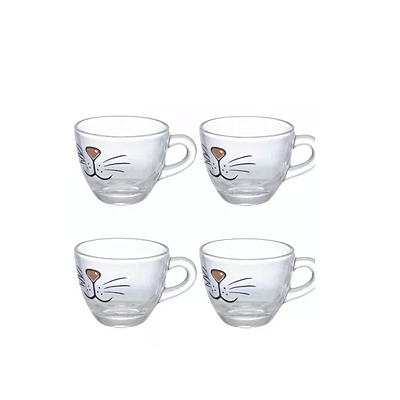 Conjunto 4 Xícaras de Café Gatinho