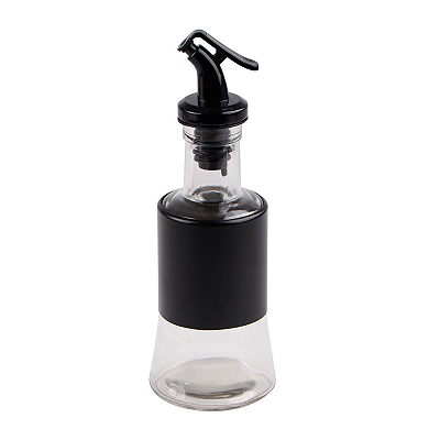 Galheteiro de Vidro com Detalhe em Metal Preto 200 ml