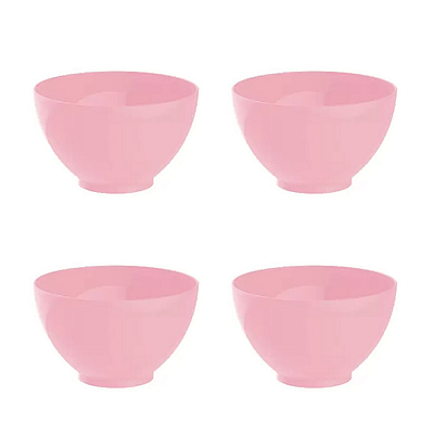 04 Bowls de Plástico Rosa 650 ml