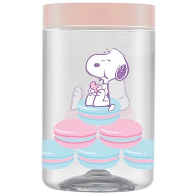 Pote de Plástico Snoopy Rosa