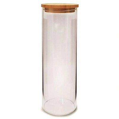 Pote de Vidro Hermético com Tampa de Bambu - 1500 ml