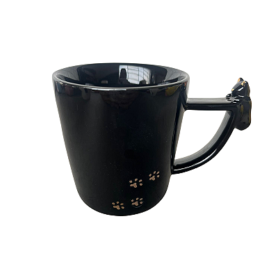 Caneca Gato Patinhas 3D Preta