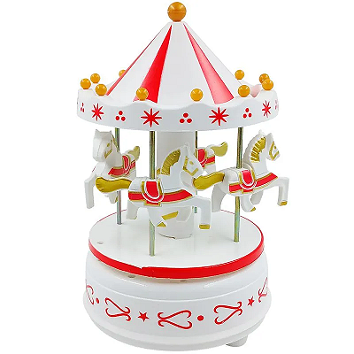 Carrossel Musical Natal Branco e Vermelho