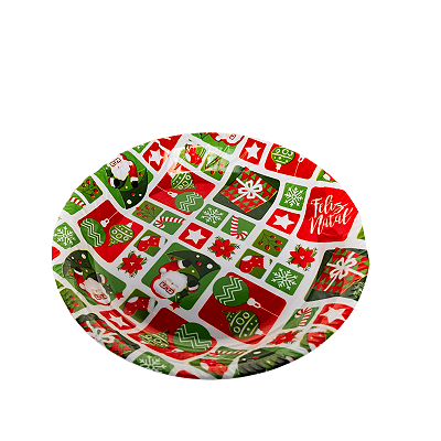 Bandeja de Plástico Redonda Natal