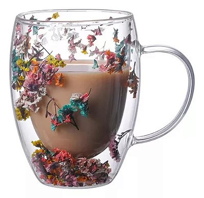 Caneca Parede Dupla Flores Secas