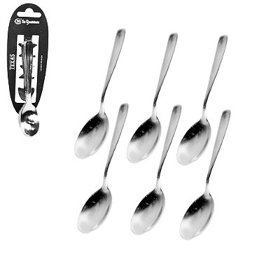 Conjunto com 6 colheres de café em Inox