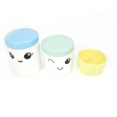 Kit Higiene Colorido Olhinhos sem Bandeja - 03 Peças