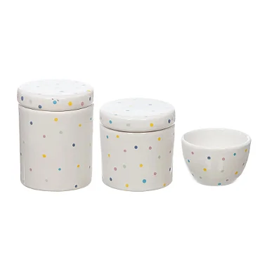 Kit Higiene Poá Colorido sem Bandeja - 03 Peças