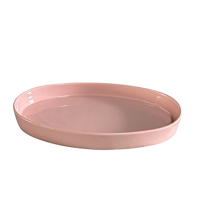 Bandeja de Cerâmica Oval Rosa