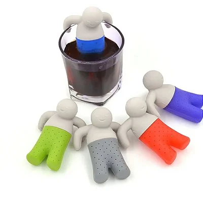 Infusor P/ Chá Boneco De Silicone Azul