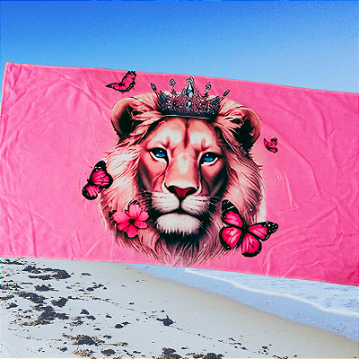 Toalha de Banho Leão Rosa