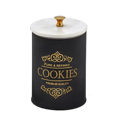 Lata Para Cookies com Tampa Tipo Mármore