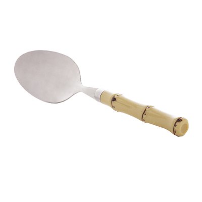 Jogo 6 Colheres P/ Chá Aço Inox e Cabo Plástico Bambu Natural 16cm