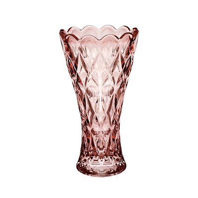 Vaso de Vidro de Cristal de Chumbo Angel Rosa 25 cm