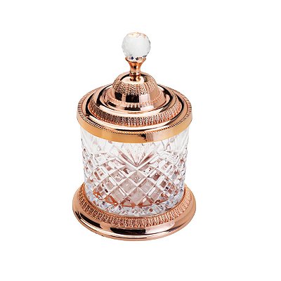 Pote Multiuso de Zamac Cristal Rose Gold Grande - Lyor