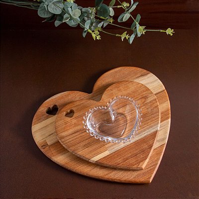 Bowl de Coração de Vidro com Borda de Bolinha Pearl Transparente 12 cm