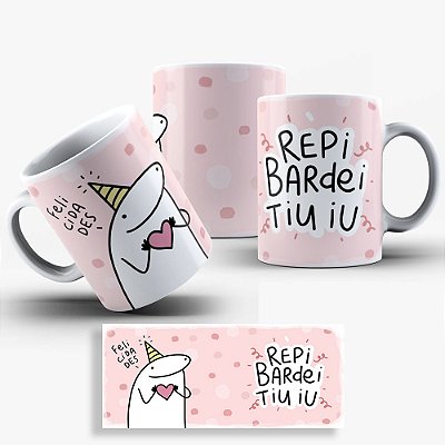 Caneca Flork Aniversário Amigas - Repi Bardei Tiu ui