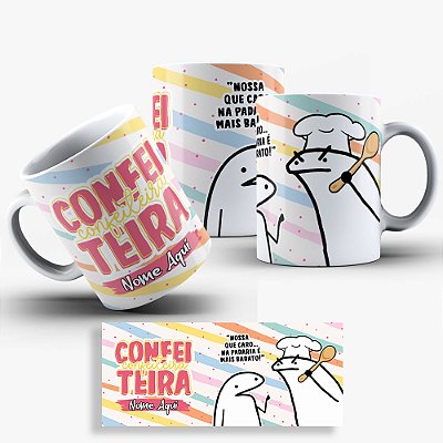Caneca Flork Profissões - Confeiteira - Nome Personalizado