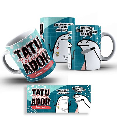 Caneca Flork Profissões - Tatuador - Nome Personalizado