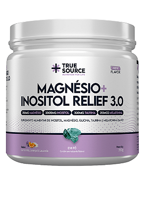 VITAMINAS E MINERAIS MAGNESIO + INOSITOL RELIEF 3.0 CAMOMILA E LAVANDA 350G - TRUE SOURCE