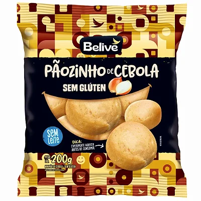 Pão de Cebola Sem Glúten Sem Lactose Sem Leite Pãozinho Belive