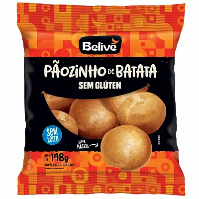 Pão de Batata Sem Glúten Sem Leite Sem Lactose Pãozinho Belive