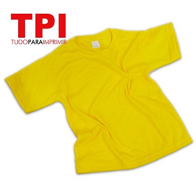 Camiseta Amarelo Canário Infantil Poliéster