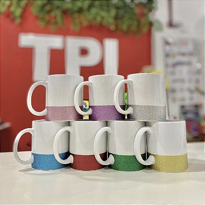 Caneca com Base Glitter Marca Live