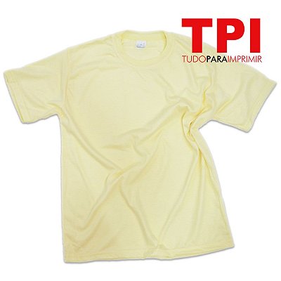 Camiseta Amarelo Claro Adulto Poliéster