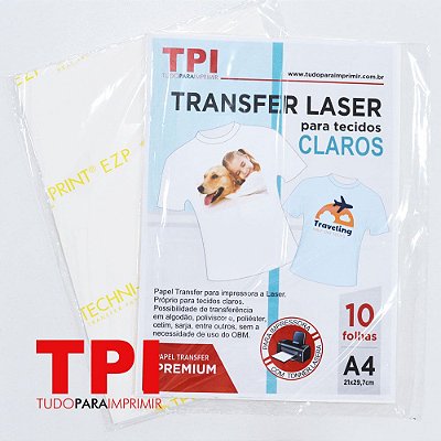 Transfer Laser para Tecidos Claros | Pct com 10 fls