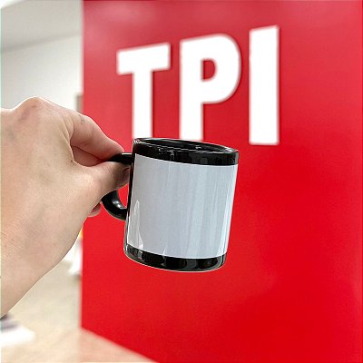 Caneca Preta com Tarja 100ml - Sublime